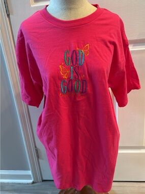 Girls' Pink 'God Is Good' Short Sleeve Tee